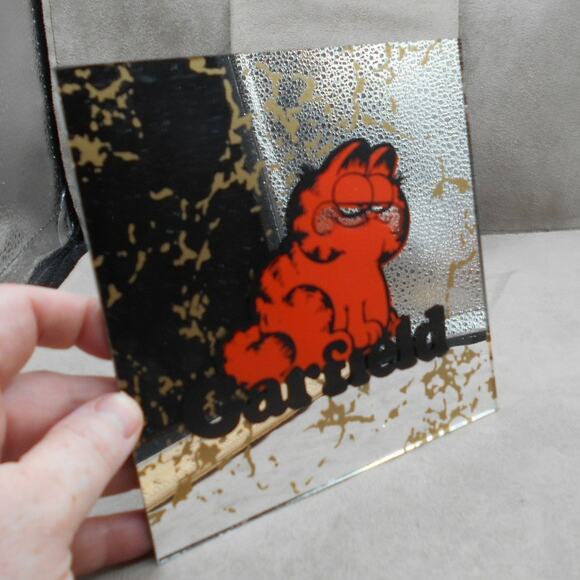 Vintage Garfield the Cat Carnival Mirror w/Cardboard Frame Fair Prize - Picture 5 of 6